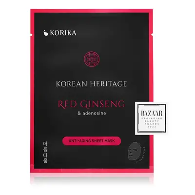 KORIKA Korean Heritage Red Ginseng & Adenosine Anti-aging Sheet Mask αντιρυτιδικη υφασματινη μασ