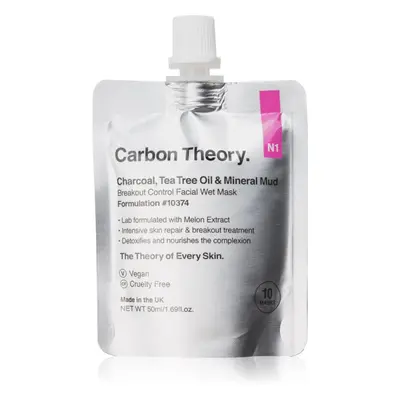 Carbon Theory Charcoal, Tea Tree Oil & Mineral Mud εντατικά αναγεννητική μάσκα για προβληματική 