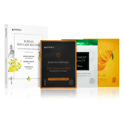 KORIKA KOREAN SKIN CARE ROUTINE SET OF BRIGHTENING SHEET MASKS Σετ για λαμπρή επιδερμίδα