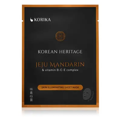 KORIKA Korean Heritage Jeju Mandaring & Vitamin B-C-E Complex Skin Illuminating Sheet Mask λαμπρ