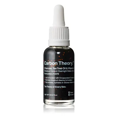 Carbon Theory Charcoal, Tea Tree Oil & Vitamin E αναγεννητικός ορός νύχτας με αναζωογονητική επί