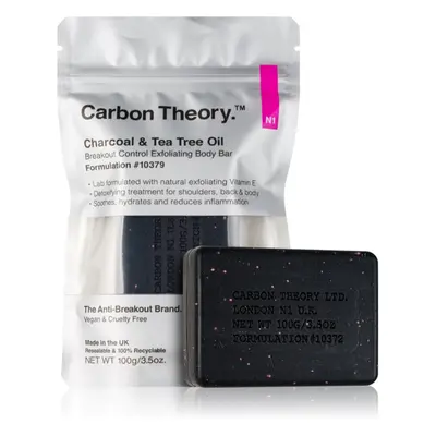 Carbon Theory Charcoal & Tea Tree Oil καθαριστική απολέπιση σώματος για προβληματικό και λιπαρό 