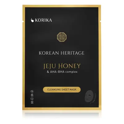 KORIKA Korean Heritage Jeju Honey & AHA-BHA Complex Cleansing Sheet Mask φύλλο μάσκας με καθαρισ