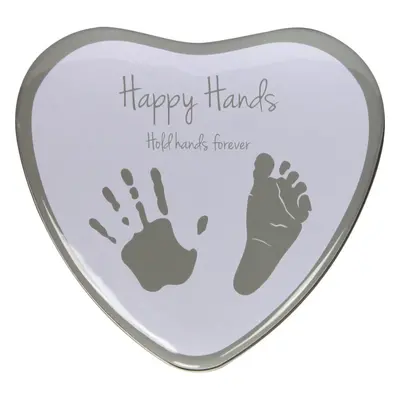 Happy Hands 2D Heart Silver/White σετ για το αποτύπωμα του μωρού x x 16,5 cm τμχ