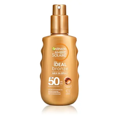 Garnier Ambre Solaire Ideal Bronze αντηλιακό γάλα σε σπρέι για το σώμα SPF 150 ml