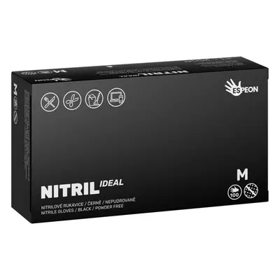 Espeon Nitril Ideal Black γάντια νιτριλίου χωρίς πούδρα μέγεθος 100 τμχ