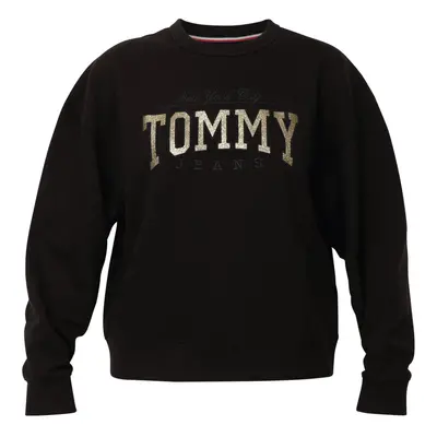 Tommy Hilfiger NW BXY GLITTERVARSITY CREW Μαύρο