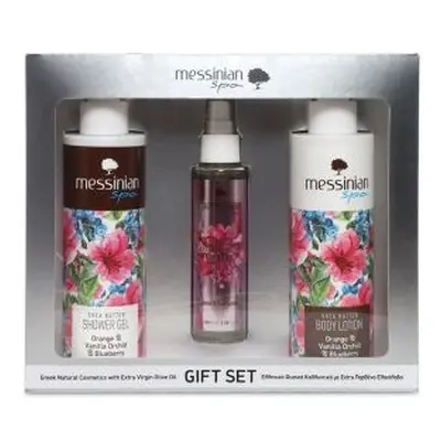 Messinian Spa Promo Orange Vanilla Orchid & Bluberry Shower Gel 300ml & Dry Oil 100ml & Body Lot