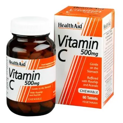 Health Aid Vitamin C Chewable 500mg with Rosehip & Acerola 60 tablets