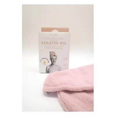 Pink Turban Hair Towel Infused with Keratin Oil