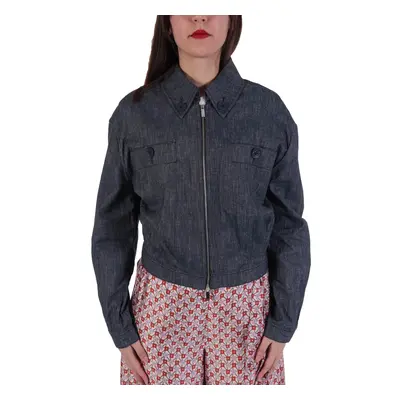 EMPORIO ARMANI ΜΠΟΥΦΑΝ WOMAN DENIM JACKET BLOUSON ZIP ΚΟΥΜΠΙΑ ΜΠΛΕ