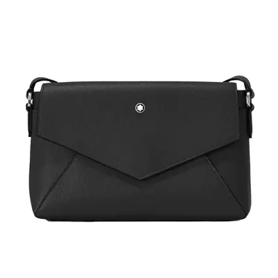 Montblanc Sartorial Double μαύρη δερμάτινη Τσάντα Bag Black 198111