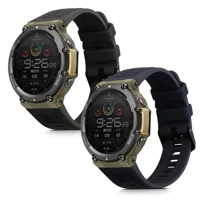 KW Λουράκι Σιλικόνης Garmin Amazfit T-Rex 2 - 2 Τεμάχια - Black / Dark Blue (59813.02)