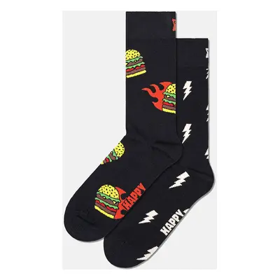 HAPPY SOCKS 2-Pack Blast Off Burger Socks Gift Set P000310-1000 Black