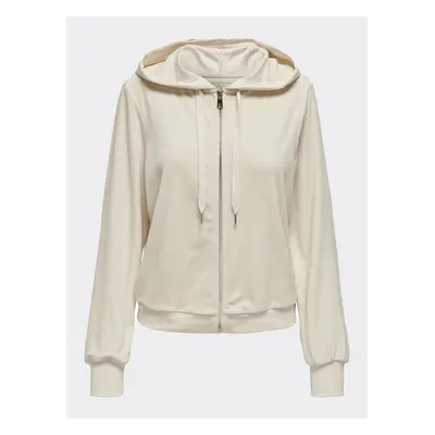 ONLY ONLREBEL L/S ZIP STRING HOOD CC SWT 15326657-Birch Cream