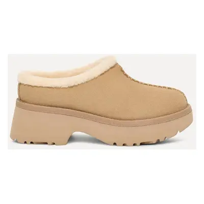 Ugg γυναικεία suede slip on παπούτσια με τακούνι "New Heights Cozy Clog" - 1162510 Μπεζ