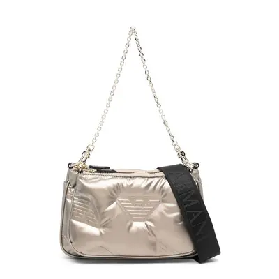 Emporio Armani γυναικεία τσάντα crossbody διπλή μονόχρωμη με all-over ανάγλυφο έμβλημα - Y3H317Y