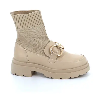 Γυναικείο Μποτάκι Meiva Ideal Shoes Χρώματος Μπεζ MP03-5726